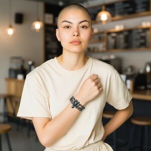 Chic Black Beaded Bracelet